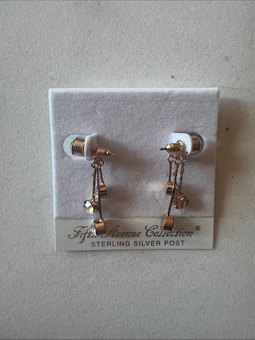 Fifth Avenue Collection Rose Gold Dangle Earrings